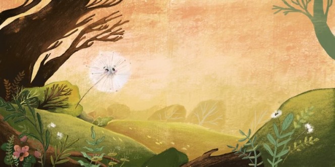 قاصدک و گل های افتابگردان